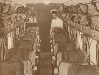 Der Salon eines London-Paris-Flugzeugs, 1927