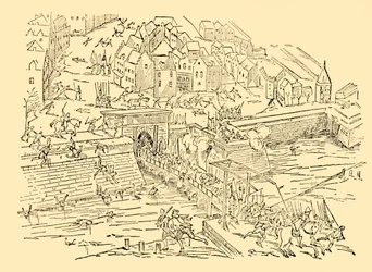 Die Spanier erobern Antwerpen in ihrem langen Kampf mit den Niederländern, 1576, um 1930