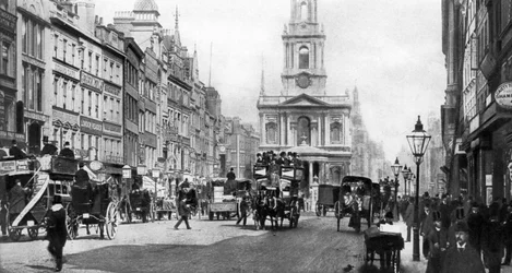 The Strand in den Tagen der Hansom-Kutschen und hohen Hüte, London