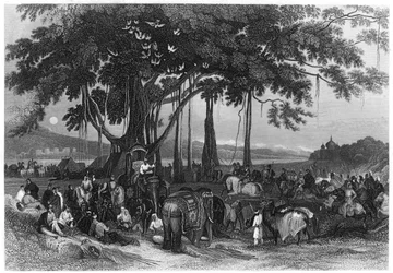 Die Ankunft der Kontingenttruppe der Sikh-Unregelmäßigen Kavallerie, Indien, ca. 1860