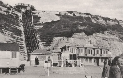 Die Klippenbahn in Bournemouth, Dorset, frühes 20. Jahrhundert