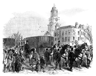 Der Transport von australischem Gold von den East India Docks zur Bank of England, London, um 1888