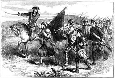 Die Menge in Springfield mit der schwarzen Flagge, ca. 1776-1781 ca. 1880