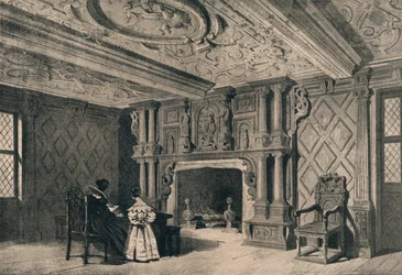 Das Wohnzimmer, Park Hall, Shropshire, 1915