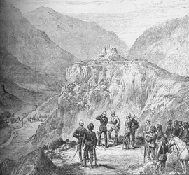 Das Fort von Ali Masjid im Khyber-Pass, 1908