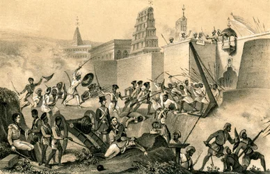 Der letzte Versuch von Tippoo Saib bei Seringapatam, 1799, 1847