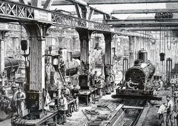 Die Fertigungshalle der Société Alsacienne de Constructions Mécaniques