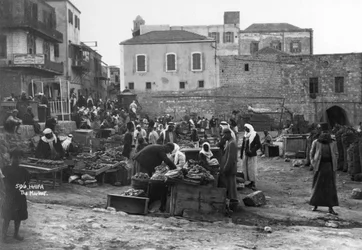 Der Markt, Haifa, Palästina, ca. 1920er-1930er
