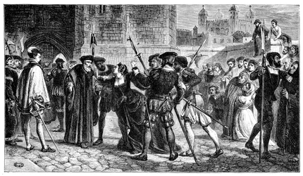 Das Treffen von Sir Thomas More (1478-1535) und seiner Tochter Margaret, 19. Jahrhundert