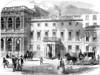 Das neue Büro des Kriegsministeriums, Buckingham House, Pall Mall, London, 1855
