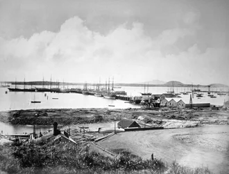 Der Hafen, Auckland, Neuseeland, um 1870-1880