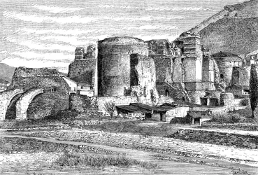 Die Ruinen der Basilika in Pergamon, Türkei