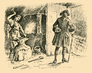 Die Schläge seines Hammers auf dem Amboss hielten den Takt zu seinem Lied, 1907