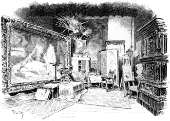 Das Atelier von Karl von Piloty, um 1880-1882