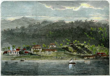 Die Stadt Morant, Morant Bay, Jamaika, um 1880