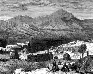 Das Dorf Gharzen und die Berge Kurdistans, 19. Jahrhundert
