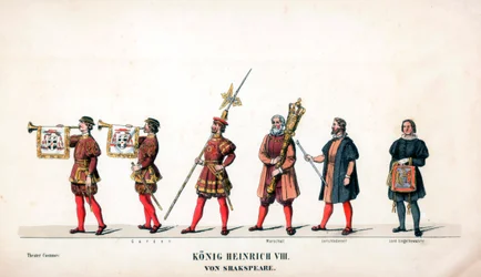 Theaterkostümentwurf für Shakespeares Stück, Heinrich VIII, 19. Jahrhundert