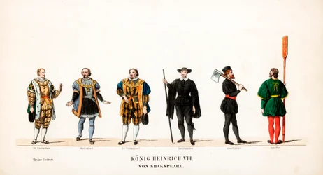 Theaterkostümentwürfe für Shakespeares Stück, Heinrich VIII., 19. Jahrhundert
