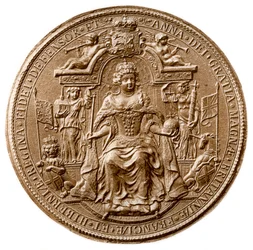 Drittes Großes Siegel von Königin Anne, Vorderseite, 1702-1714