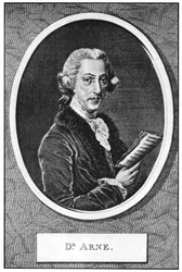 Thomas Augustine Arne 1710-1778, englischer Komponist