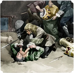 Thomas Blood versucht, die Kronjuwelen aus dem Tower of London zu stehlen, 1671, 1937