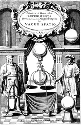 Titelseite von Experimenta Nova, ut vocant, Magdeburgica, de vacuo Spatio, Amsterdam, 1672