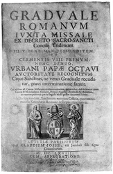 Titelseite eines Messbuchs, das von James II. an John Brenan gegeben wurde, 1894