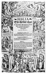 Titelseite der Coverdale-Bibel, 1535