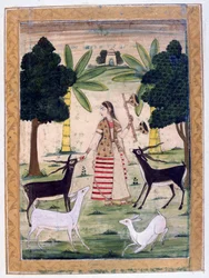 Todi Ragini, Ragamala-Album, Schule von Rajasthan, 19. Jahrhundert