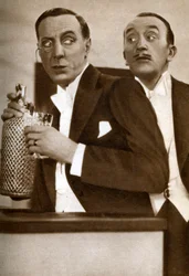 Tom Walls und Ralph Lynn, englische Schauspieler, 1933