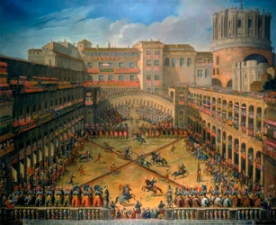 Turnier in einem Hof des Vatikans, Rom, 1565