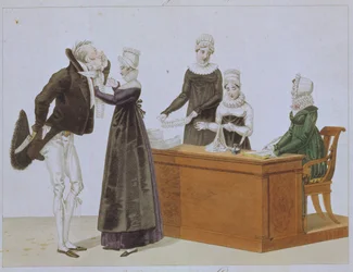 Anprobe eines Jabots