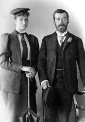 Zarewitsch Nikolaus Alexandrowitsch von Russland und Prinzessin Alix von Hessen, London