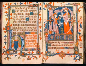 Zwei Seiten aus einem Stundenbuch, ca. 1350