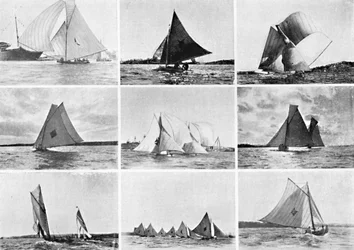 Typische Sydney Harbour Yachting-Szenen, um 1900
