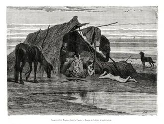 Zigeuner campen in der Puszta, 1886