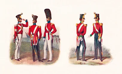 Uniformen des 86. Regiments, 1842, und Regiments, 1848, 1904