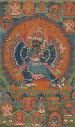 Vajrabhairava mit seiner Gefährtin Vajravetali, 18. Jahrhundert