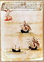 Vasco da Gamas Flotte auf See, 1497