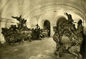 Gruft der Habsburger in der Kapuzinerkirche, Wien, Österreich, ca. 1935