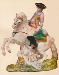 Vauxhall Porzellanfigur, wahrscheinlich Ferdinand, Herzog von Braunschweig darstellend, ca. 1755-60