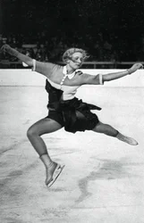 Vera Hrubá, tschechische Eiskunstläuferin, Olympische Winterspiele, Garmisch-Partenkirchen, Deutschland, 1936