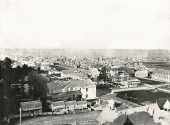 Blick von der Milton Road, Napier, Neuseeland, 1895