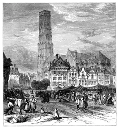Ansicht in Mechelen, Belgien, 1900