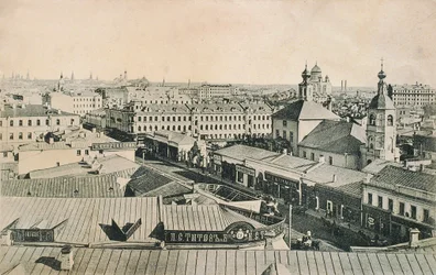 Ansicht des Arbat in Moskau, Russland, spätes 19. oder frühes 20. Jahrhundert