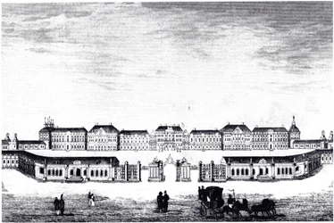 Ansicht des Katharinenpalastes in Zarskoje Selo, ca. 1840