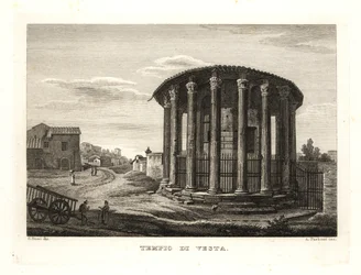 Ansicht des Tempels der Vesta, Tempio di Vesta, Rom