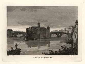 Blick auf die Tiberinsel, Rom