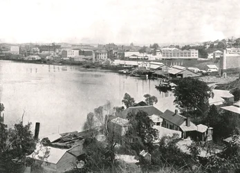 Ansicht der Stadt und des Flusses, Brisbane, Australien, 1895