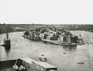 Blick auf den Hafen, Valletta, Malta, 1895